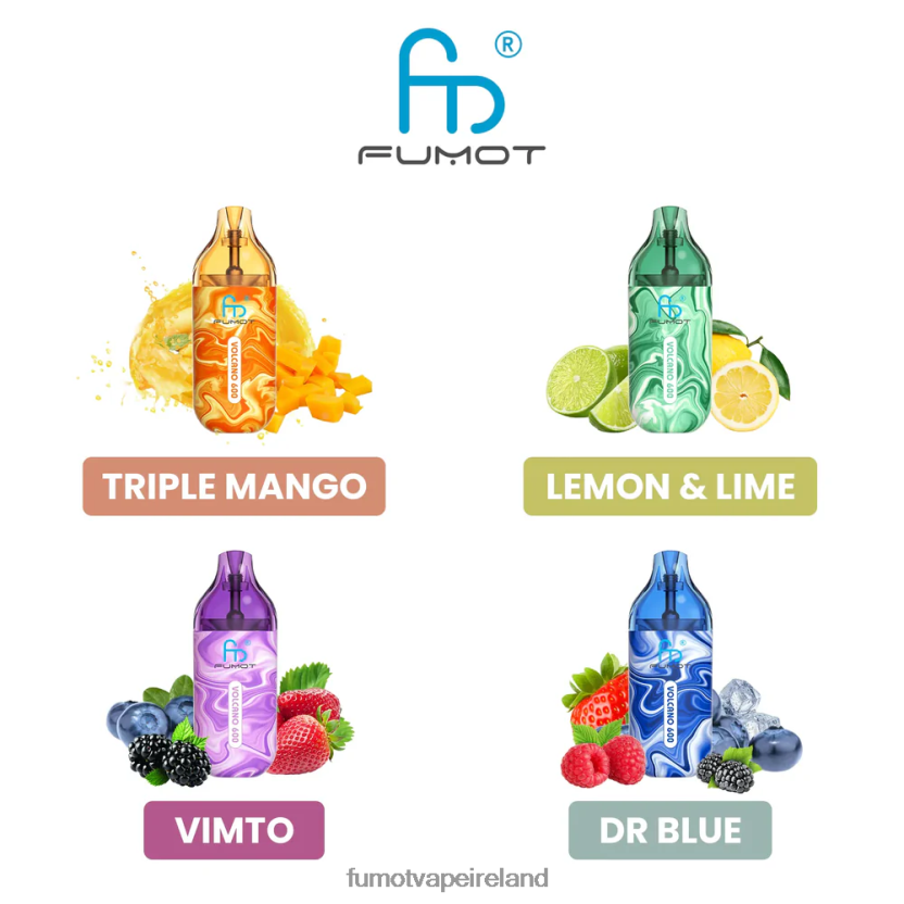 Fumot Volcano 600 TPD-Compliant Disposable Vape - 2ML (3 Pieces Set) T6F626301 | Fumot Ireland Cool Mint